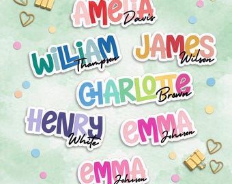 Custom Name Stickers: Waterproof Vinyl Decals for Kids & Business Packaging
