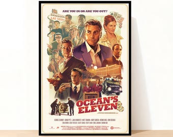 Ocean's Eleven Movie Poster, Home Decor, Room Decor, Wall Art, Gift for her