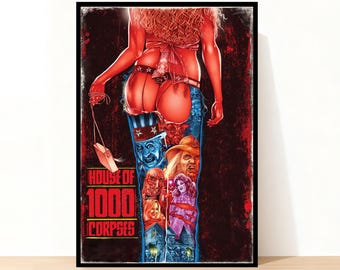 House Of 1000 Corpses Movie Poster, Frameless Canvas Print