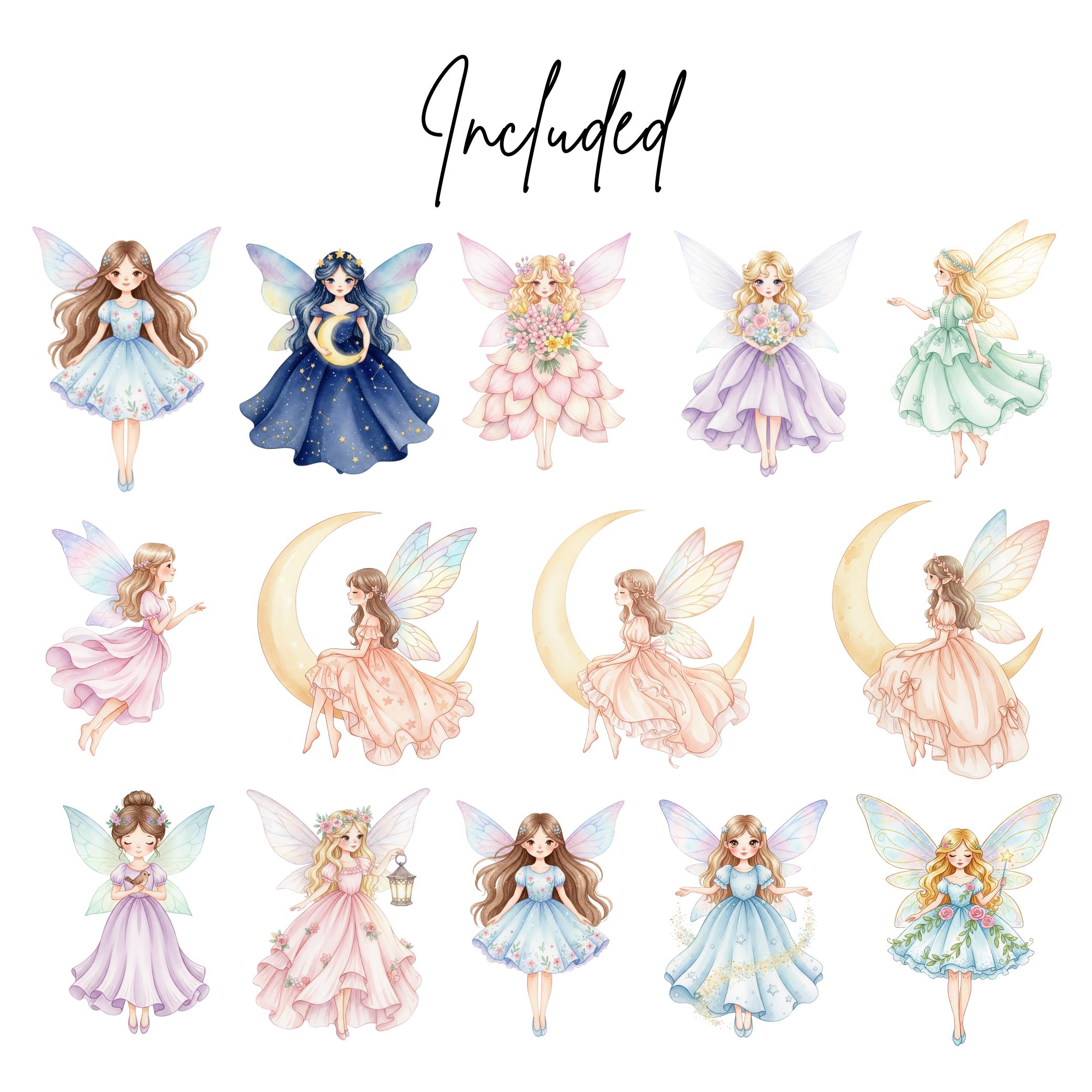 Magical Garden Fairies Clipart Bundle – Kawaii Spring Fairy PNG ...