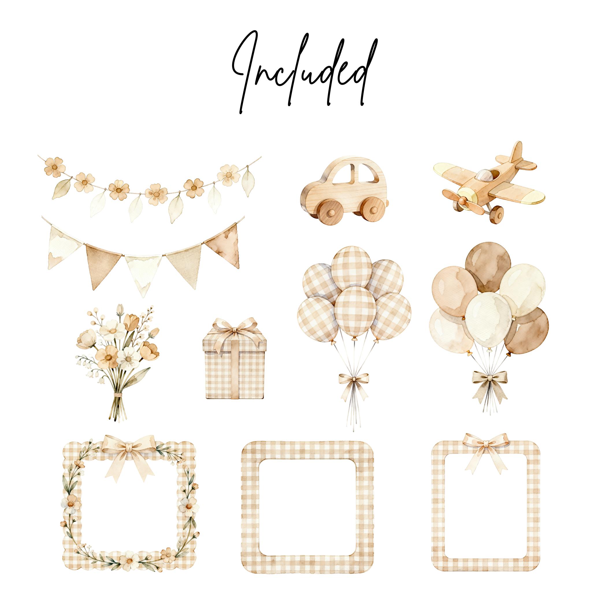 Cozy Goose Clipart Bundle – Watercolor Farm Goose PNG – Neutral ...