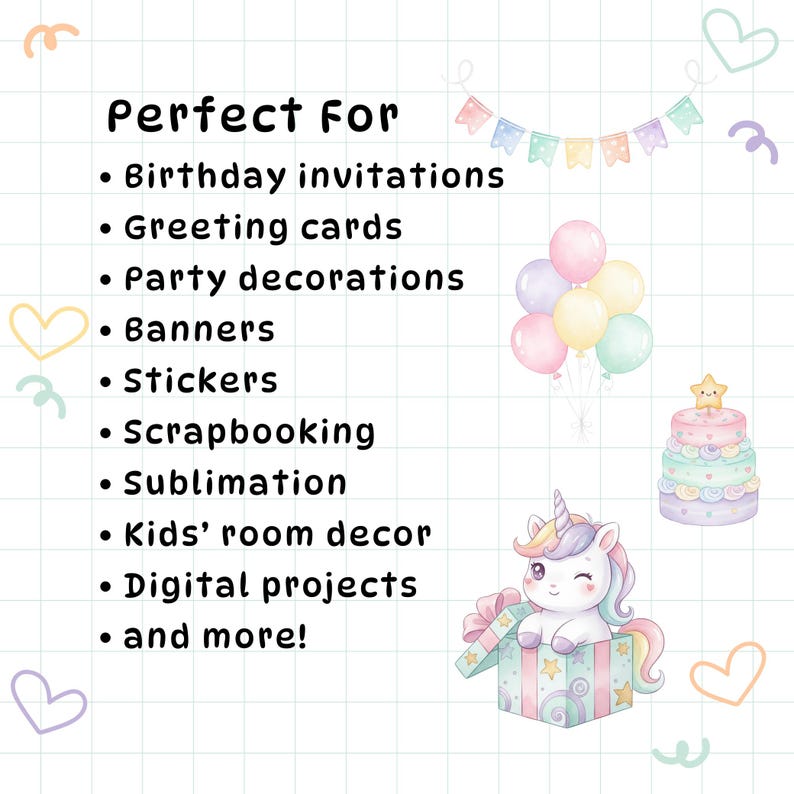 Pastel Unicorn Clipart Bundle – Kawaii Cute Rainbow Baby Unicorns for ...