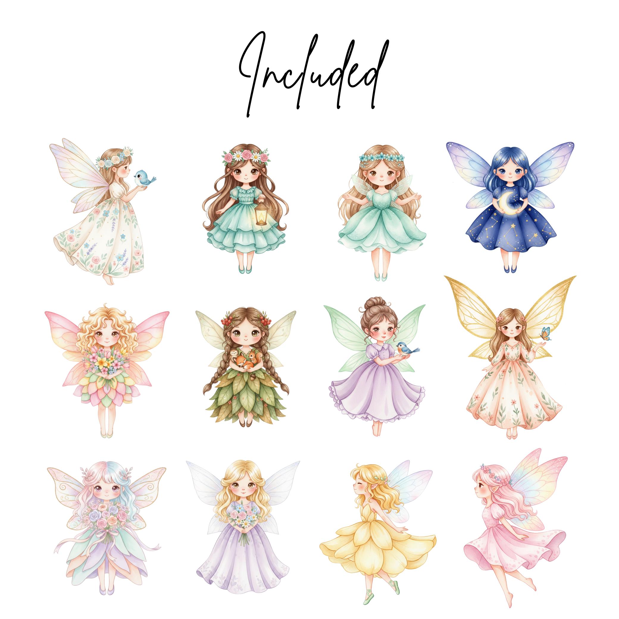 Magical Garden Fairies Clipart Bundle – Kawaii Spring Fairy PNG ...