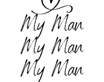 Stampa di San Valentino per il mio uomo - Arte murale romantica (download digitale)