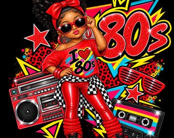 Clip art di una ragazza degli anni '80