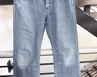 Extra lange hellblaue Herrenjeans mit geradem Bein, Bundweite 36 Zoll, Länge 42 Zoll