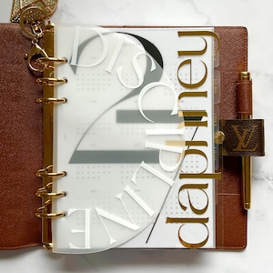 Personalized A5 Planner Dashboard | Gold Chrome Name imagen 19