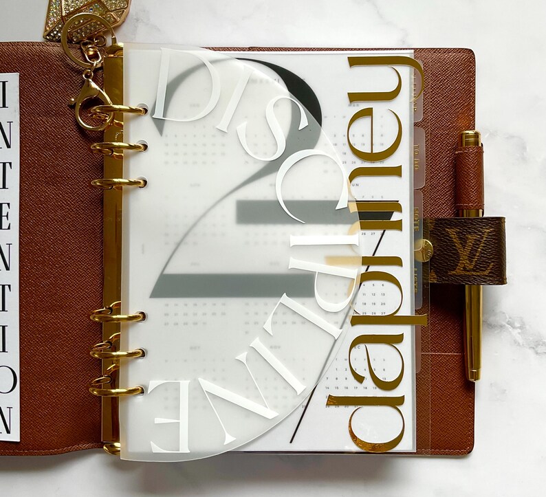 Personalized A5 Planner Dashboard | Gold Chrome Name imagen 19
