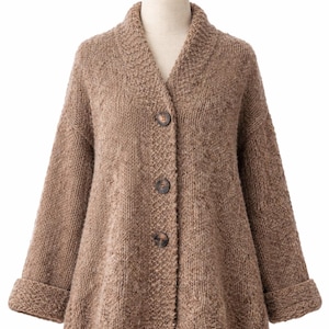Modèle PDF de tricot pour femmes - Cardigan oversize élégant, tricot d'hiver confortable, adapté aux débutants