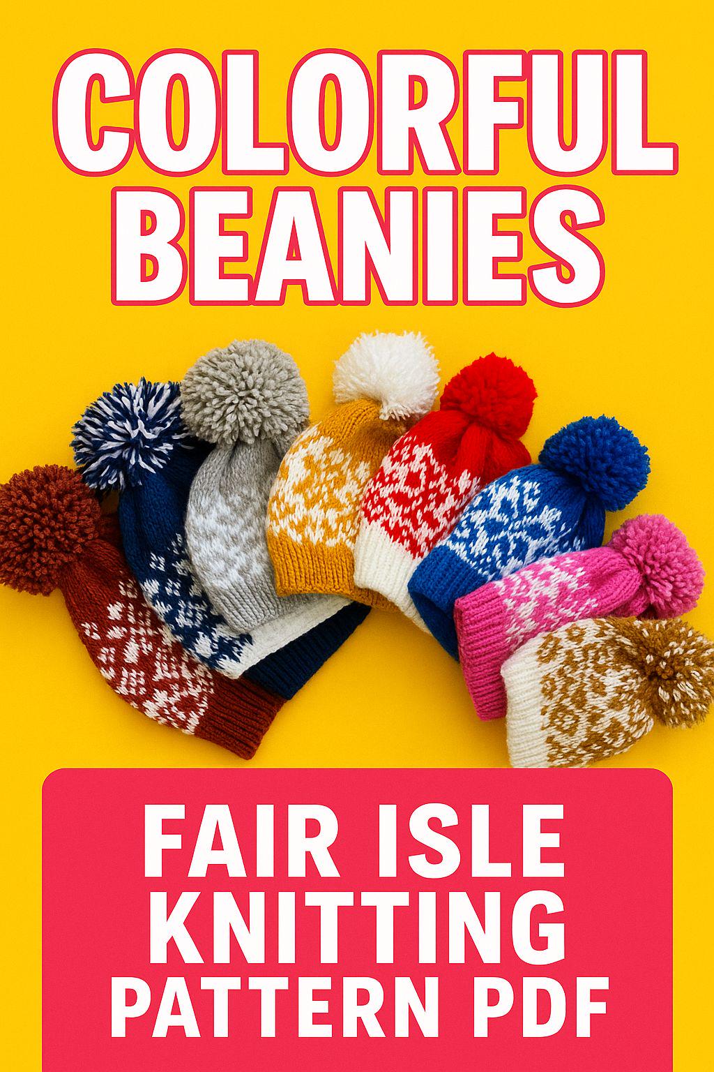 Fair Isle Pom Beanie - Etsy display picture 3