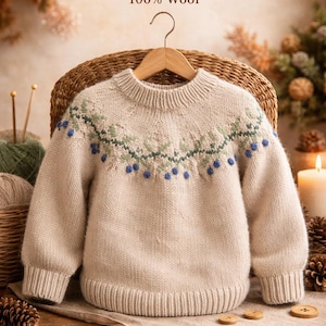 Kids Nordic Sweater Knitting Pattern | Fair Isle Children Pullover | Baby Toddler Gift | PDF Instant Download
