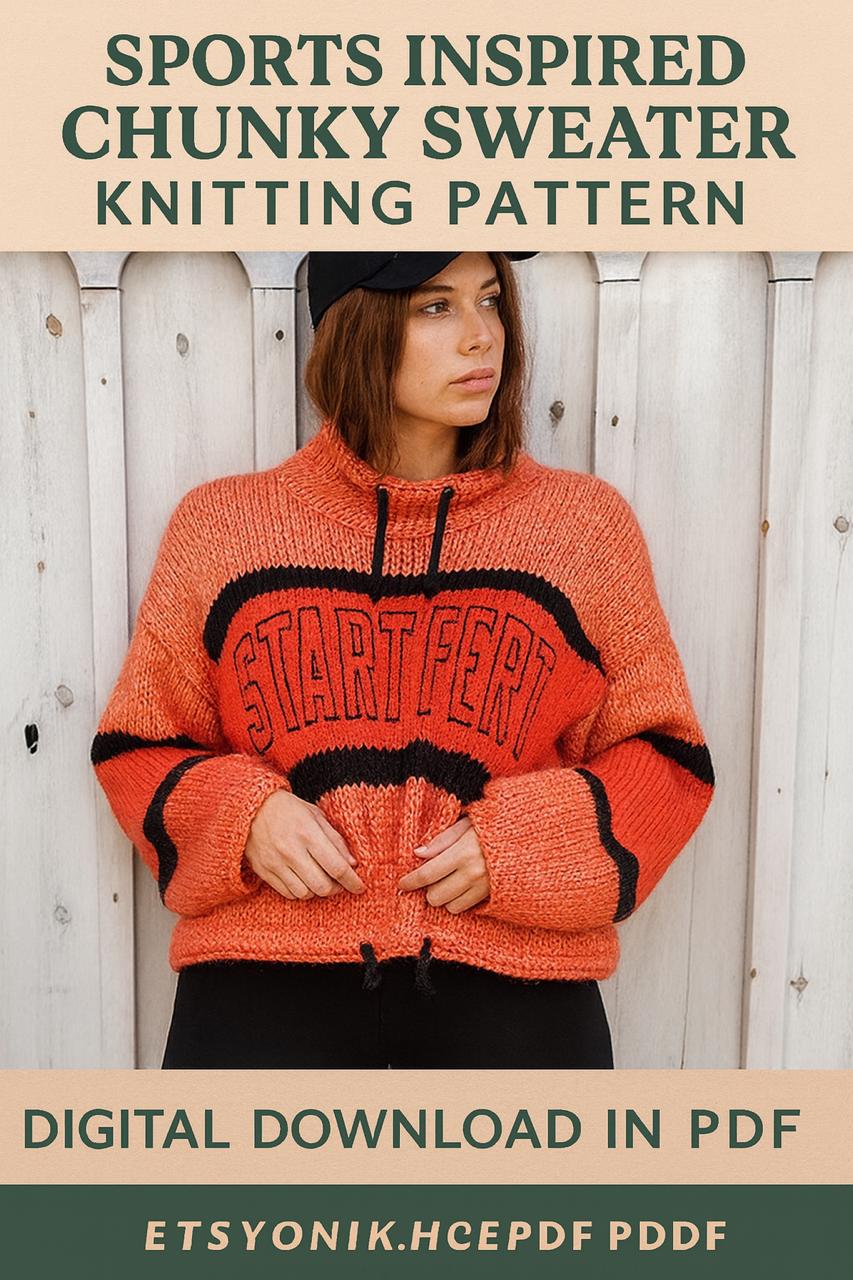 Chunky Sports-Inspired Oversized Sweater Pattern Modern
