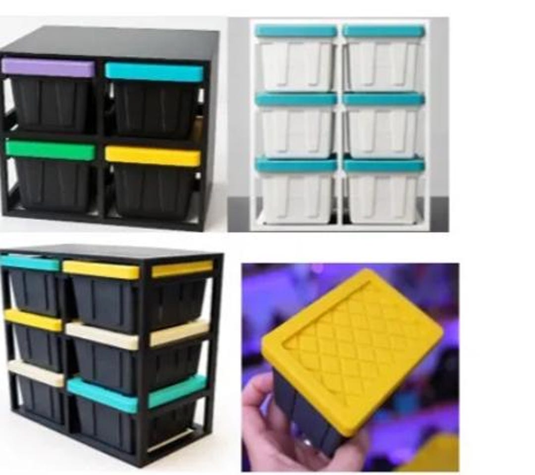 3D Printed Mini Totes Storage Rack Set | Desk Vanity Craft Organization ...