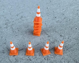 Mini verkeerskegels | 3,3 cm hoge stapelbare bureaudecoratie