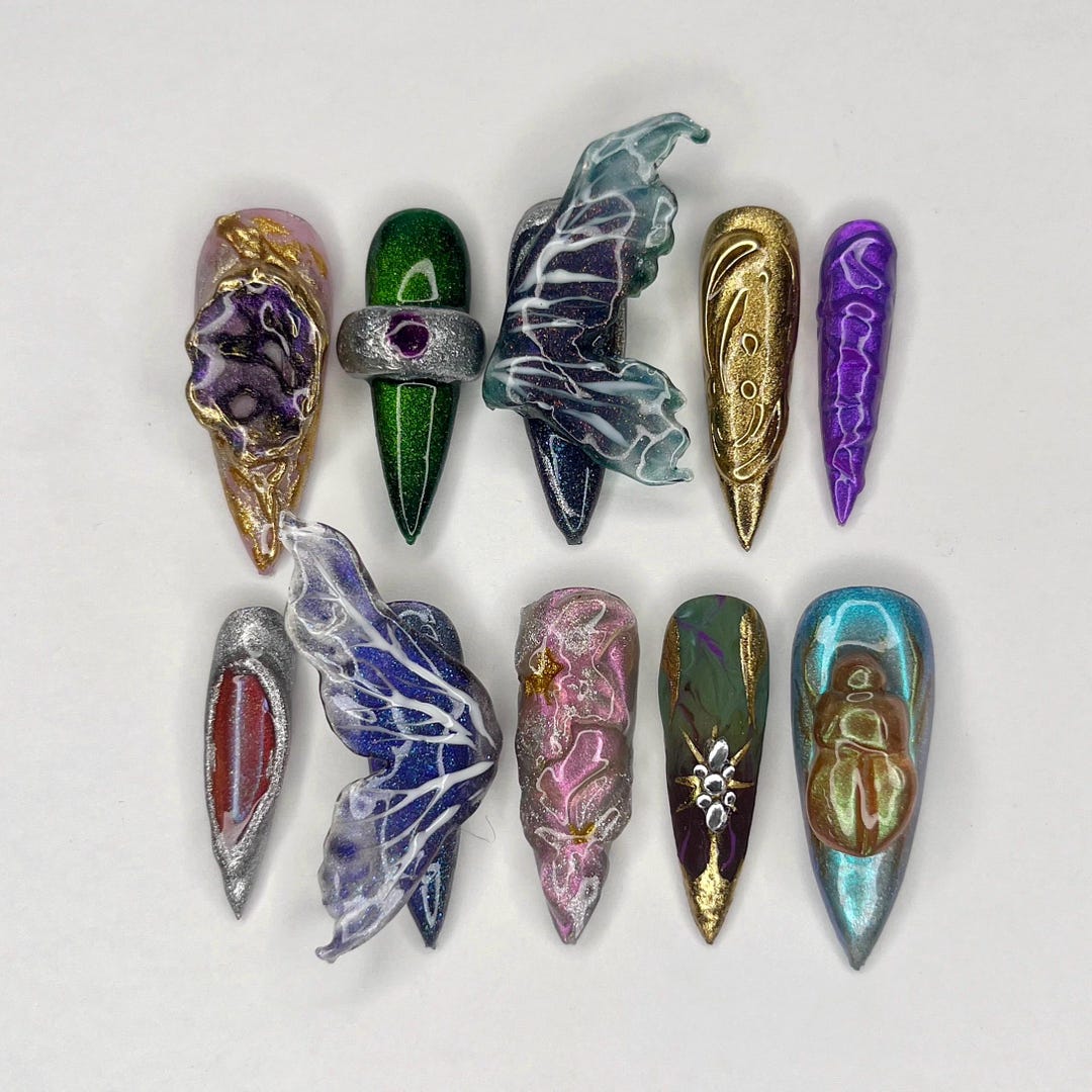 Wings of the Deep Forest Set - Handmade 3D Fantasy Fairy Core Alt Goth ...