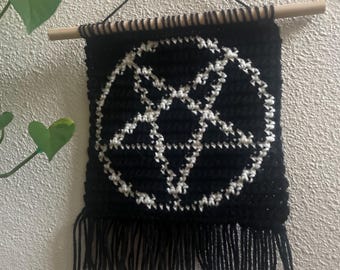 Patrón de tapiz de crochet con pentagrama