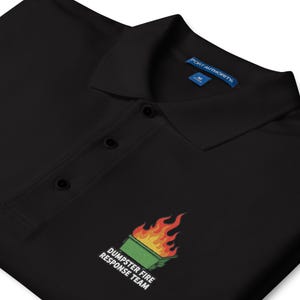 Polo bordado del equipo de respuesta a incendios de contenedores / Uniforme sarcástico y divertido para equipos de trabajo