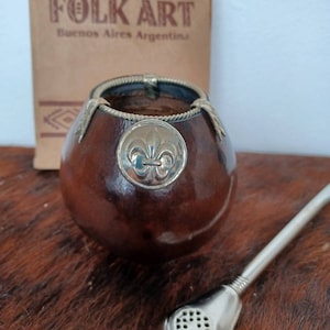 Mate gourd cup with straw