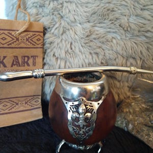 Mate gourd cup with straw