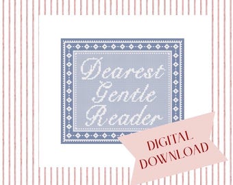 Whistledown 13 Mesh Dear Gentle Reader Needlepoint Color Paint Chart
