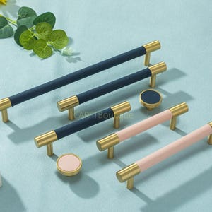 Dunkelblaue Lederschrankknöpfe Zieht: Rosa Schubladengriffe, Grüne Kommode Knäufe, Messingknauf