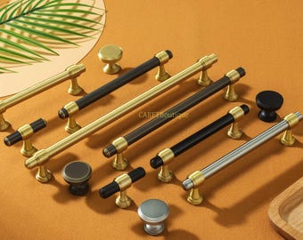 Pomelli per mobili in ottone massiccio, maniglie per cassetti in nichel spazzolato, pomelli per mobili da cucina in bronzo