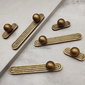 Antique Brass Drawer knobs Plate: Rustic Cabinet Pulls ,Vintage door handles knobs