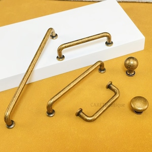 Vintage Drawer Pulls , Antique Brass Cabinet knobs pulls ,Retro Kitchen handles ,Wardrobe pull