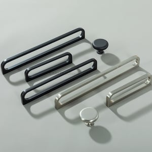Hollow Design Kitchen Drawer Pulls, black Cabinet handles, Nickel Red Orange White Pulls Hardware