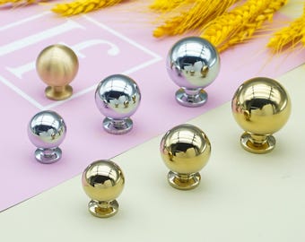 Massief messing bolkastknop - verchroomde ladehandgreep, glanzend gouden dressoirgrepen, keukenbeslag