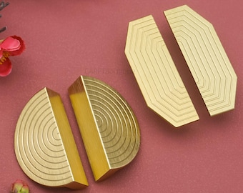 Gold Cabinet Door Handles,semicircle Drawer Pulls,Dresser knob, unique Kitchen door Hardware
