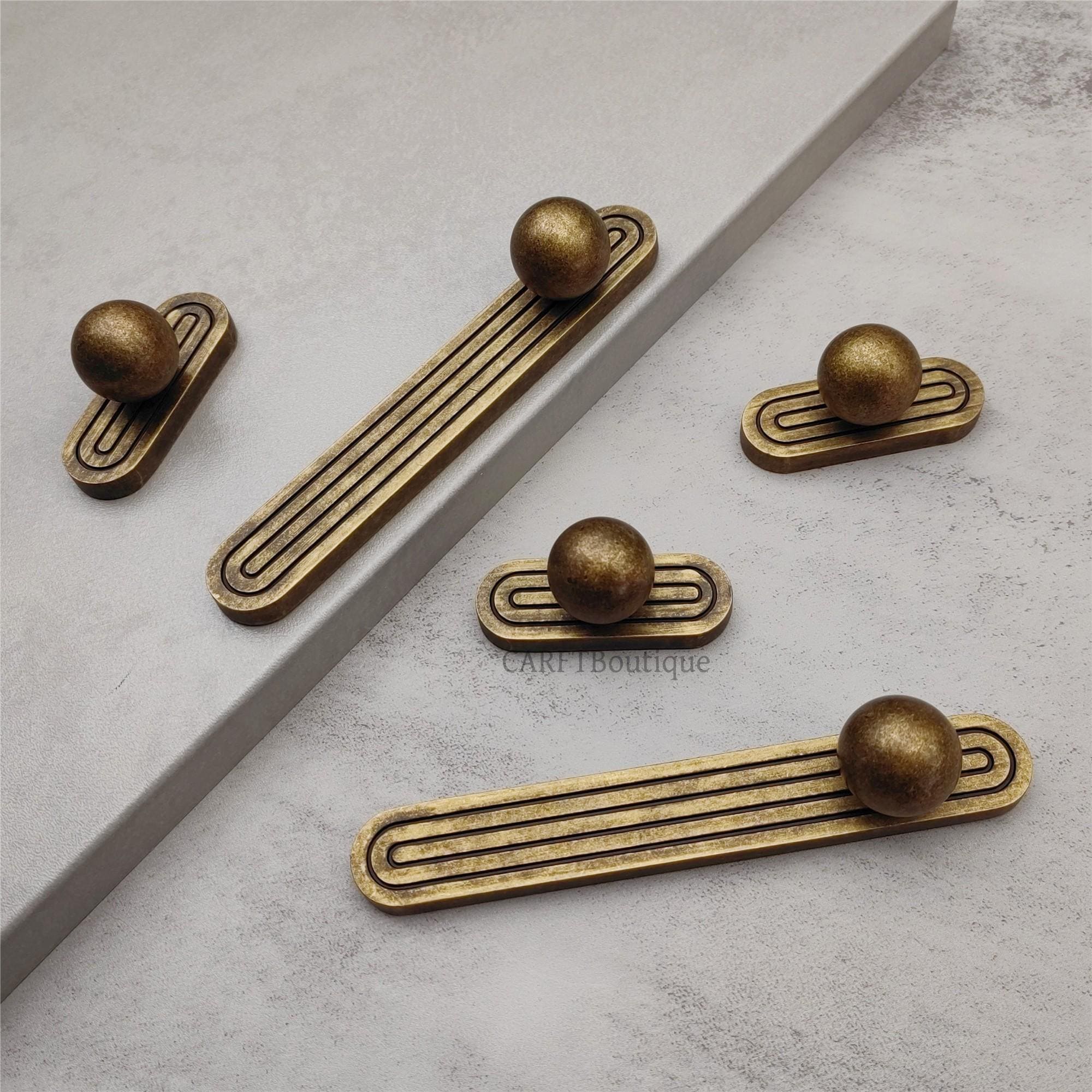 Antique Brass Drawer Knobs Plate: Rustic Cabinet Pulls ,vintage Door ...