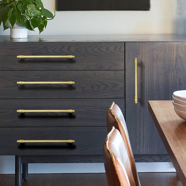 Nickel Küchenschubladenknöpfe ziehen, gebürstete Messing Schrankgriffe, Gold Schrankknöpfe ziehen Bild 14