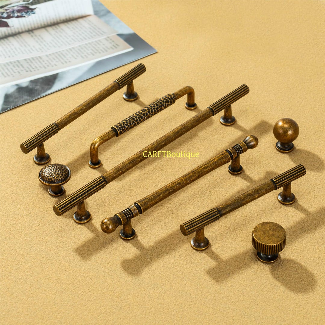 Antique Brass Drawer Pulls , Vintage Cabinet Knobs Pulls ,zinc Alloy ...