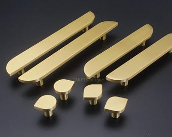 Solid Brass Drawer Knobs handles , Antique Bronze Cabinet pulls , Retro kitchen door Knob pull