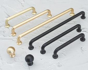 Black Drawer Pulls Knobs ,Brushed Brass Cabinet Handles ,Kitchen door pulls Hardware