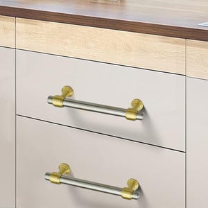 Nickel Küchenschubladenknöpfe ziehen, gebürstete Messing Schrankgriffe, Gold Schrankknöpfe ziehen Bild 9