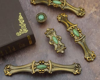 Vintage Antique Brass Cabinet Handles: Rustic Zinc Alloy Drawer Pulls