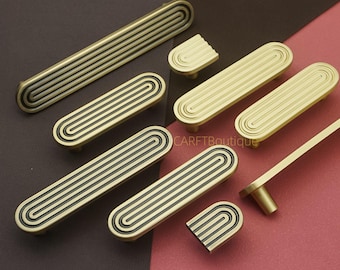 Massief messing kast trekt knoppen - retro antiek bronzen ladehandvat, hardware keukendeurgrepen