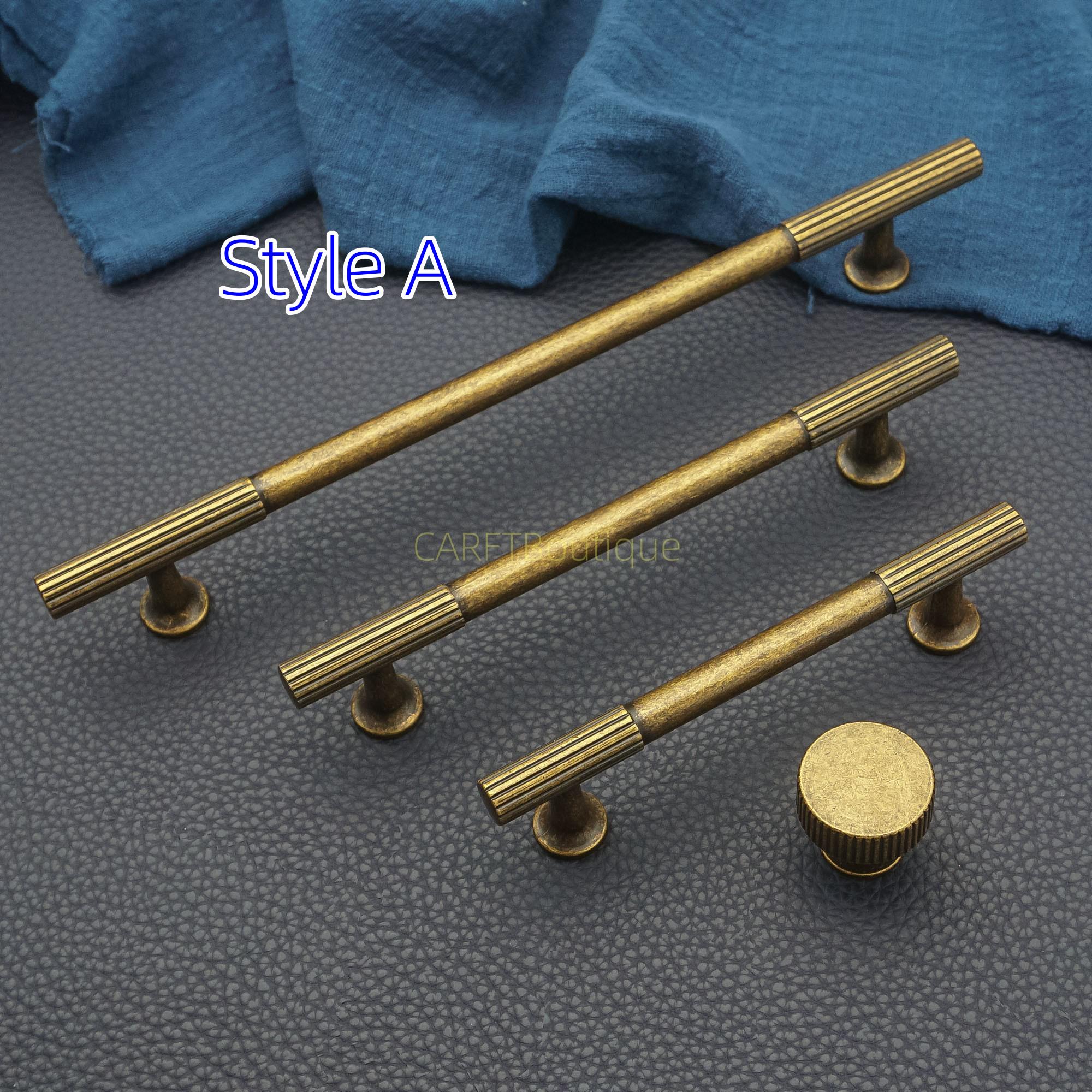 Antique Brass Drawer Handles, Vintage Cabinet Knobs Pulls , Retro ...
