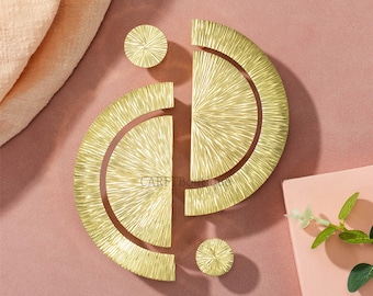 Hammered Brass Drawer knobs and Pulls , Solid Brass Cabinet handles, Semicircle Wardrobe door Pull