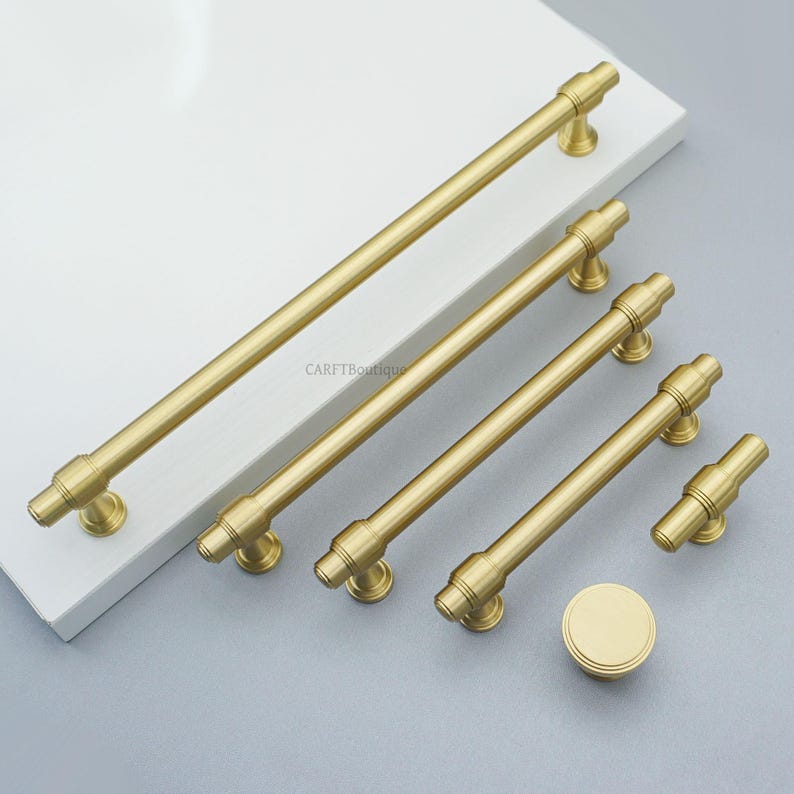 Nickel Küchenschubladenknöpfe ziehen, gebürstete Messing Schrankgriffe, Gold Schrankknöpfe ziehen Bild 15