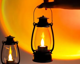Vintage Lantern Night Light Mini Retro Oil Lamp Battery Included Cozy Bedroom Decor Aesthetic Table Lamp Cute Small Nightlight Fairy Gift