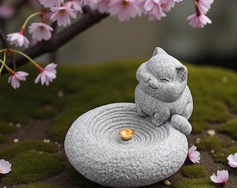 Incienso de gato de arenisca / Decoración de aromaterapia para mascotas con té zen