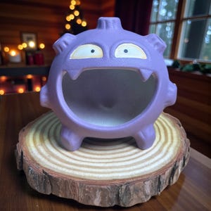 Grillige paarse monster keramische waxmeltwarmer | Gotische woondecoratie