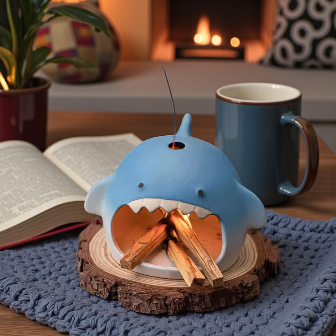 Handmade Ceramic Shark Incense Burner | Nautical Ocean Decor - Etsy