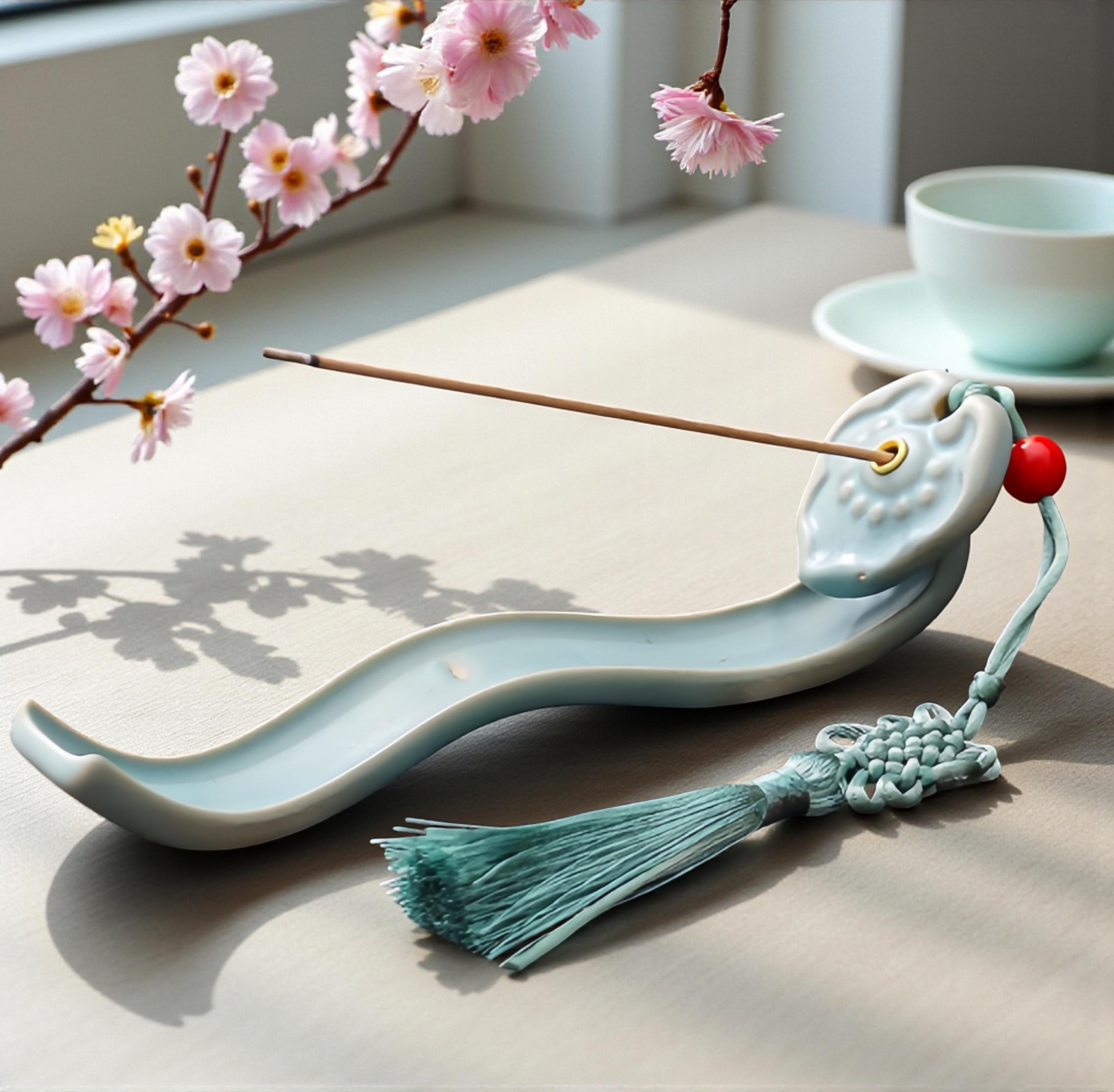 如意青磁線香立て｜タッセル付きグリーン陶器香炉 - Etsy 日本
