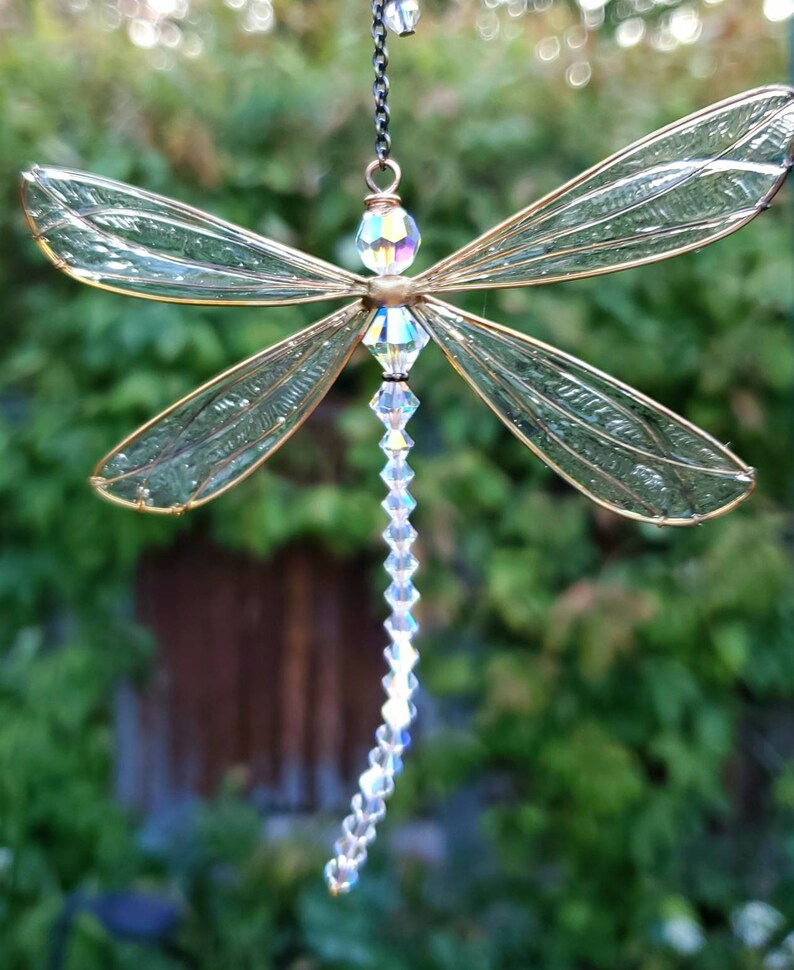Dragonfly Sun Catcher Dragonfly Rear View Mirror Car Charm Etsy