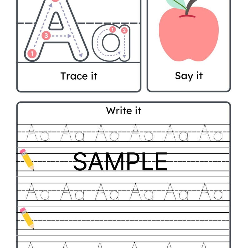 ABC Flashcards for Kids Printable Alphabet Learning Pack PDF Instant ...