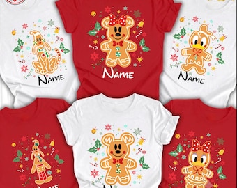 Gingerbread Mickey Christmas Shirt 2026 - Personalized Disney Family Holiday Matching Tee , Disney Christmas Sweatshirt
